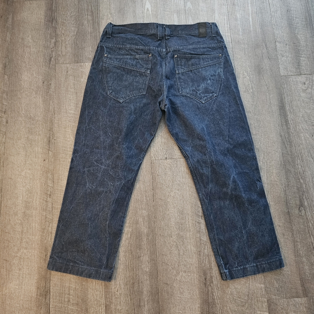 Jordan Craig Blue Straight Leg Jeans 38 X 32(measuring 26" Inseam) Marbled Vtg